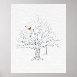 Fingerprint-BaumGästebuch Poster