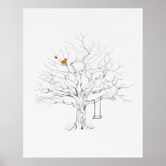 Fingerprint-BaumGästebuch Poster (Vorne)