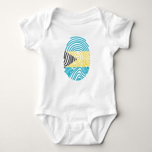 Fingerprint der Bahamas-Flagge Baby Strampler (Vorderseite)