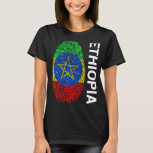 Fingerprint DNA Biometrie Flag Äthiopien T-Shirt