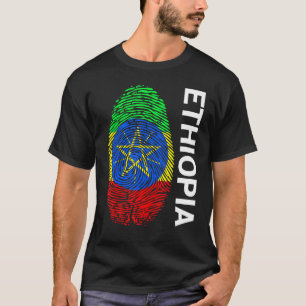 Fingerprint DNA Biometrie Flag Äthiopien T-Shirt