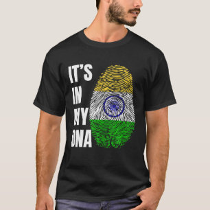 Fingerprint DNA Biometrie Indische Flagge Indien T-Shirt