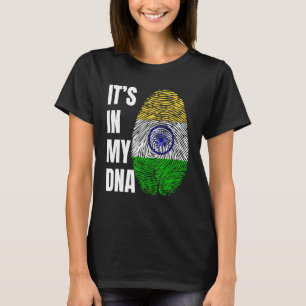 Fingerprint DNA Biometrie Indische Flagge Indien T-Shirt