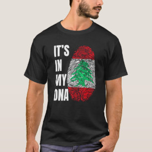 Fingerprint DNA Biometrie Libanesische Flagge Liba T-Shirt