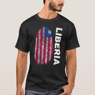 Fingerprint DNA Biometrie Liberianische Flagge Lib T-Shirt