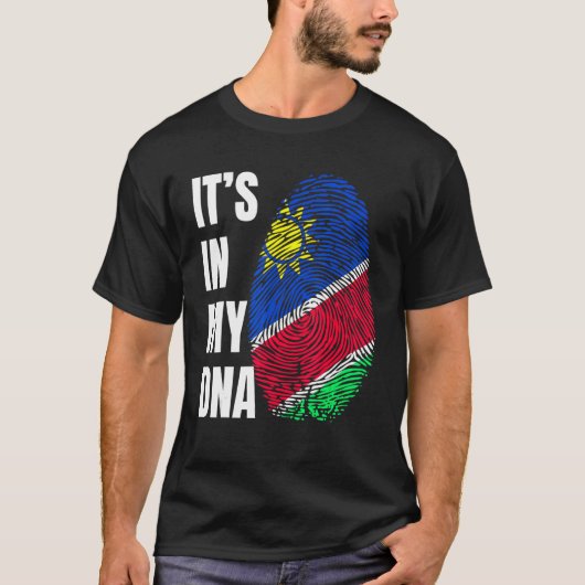Fingerprint DNA Biometrie Namibia Flag T-Shirt (Vorderseite)