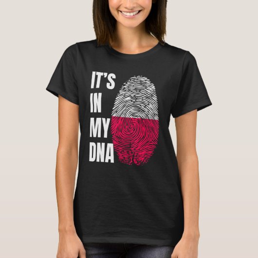 Fingerprint DNA Biometrie Polnische Flagge Polen T-Shirt (Vorderseite)