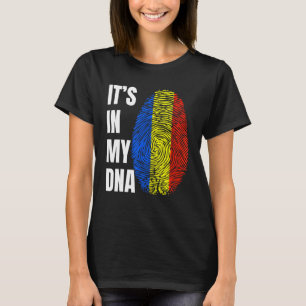 Fingerprint DNA Biometrie Rumänische Flagge Rumäni T-Shirt