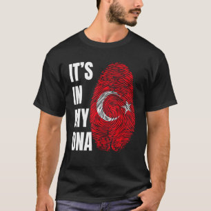 Fingerprint DNA Biometrie Türkische Flagge Türkei T-Shirt