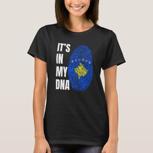 Fingerprint DNA Biometry Cosovarian Flag Kosovo   T-Shirt (Vorderseite)