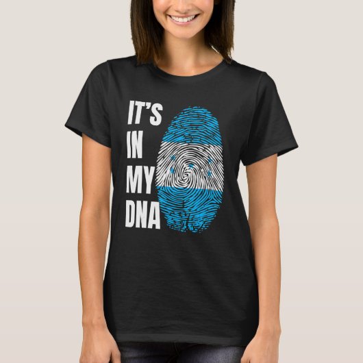 Fingerprint DNA Biometry Flag Honduras T-Shirt (Vorderseite)