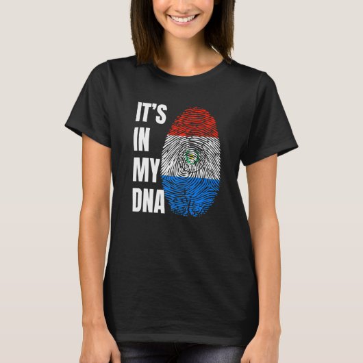 Fingerprint DNA Biometry Flag Paraguay T-Shirt (Vorderseite)