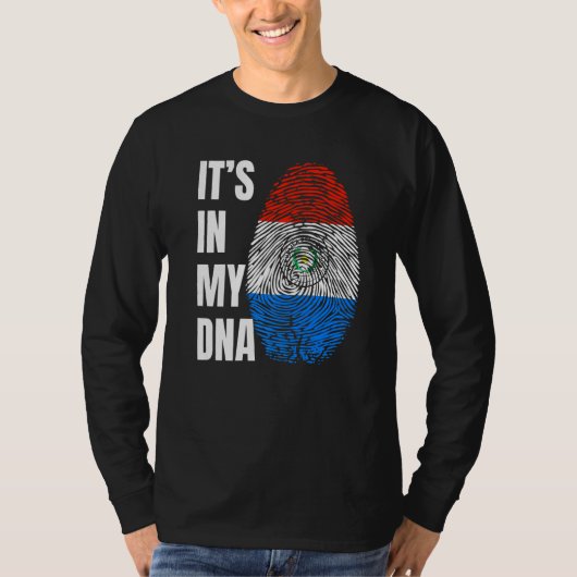 Fingerprint DNA Biometry Flag Paraguay T-Shirt (Vorderseite)