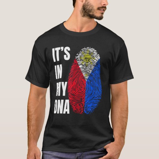Fingerprint DNA Biometry Flag Philippines T-Shirt (Vorderseite)