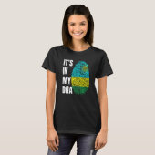 Fingerprint DNA Biometry Flag Ruanda T-Shirt (Vorne ganz)