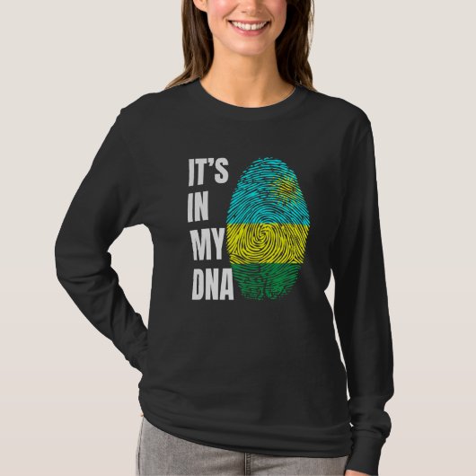 Fingerprint DNA Biometry Flag Rwanda T-Shirt (Vorderseite)