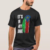 Fingerprint DNA Biometry Flag South Sudan T-Shirt (Vorderseite)