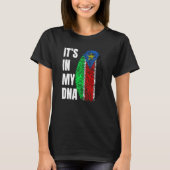 Fingerprint DNA Biometry Flag South Sudan T-Shirt (Vorderseite)