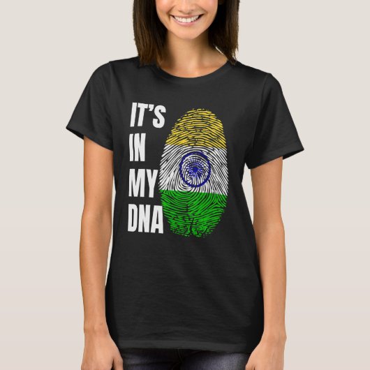Fingerprint DNA Biometry Indian Flag India T-Shirt (Vorderseite)