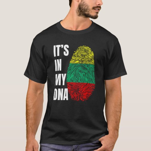 Fingerprint DNA Biometry Lithuanian Flag Lithuania T-Shirt (Vorderseite)