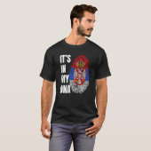 Fingerprint DNA Biometry Serbian Flag   T-Shirt (Vorne ganz)