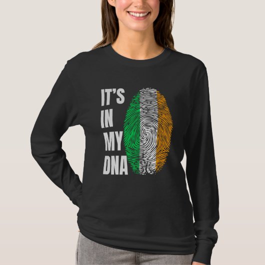Fingerprint DNA St Patrick's Day Irish Flag Irelan T-Shirt (Vorderseite)
