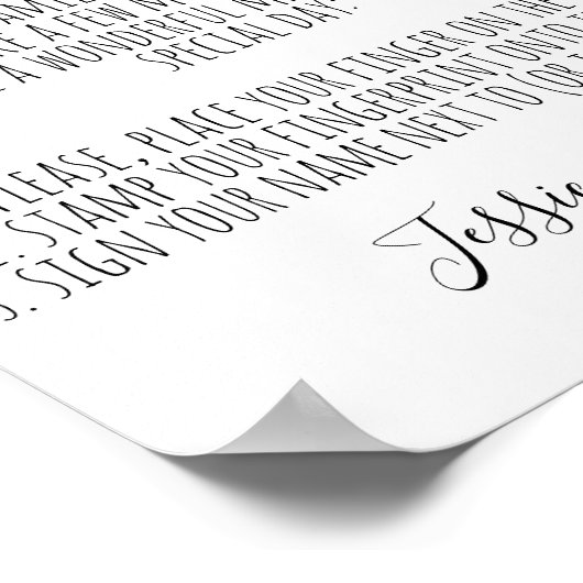 Fingerprint Herz Hochzeitsanleitung Poster (Ecke)