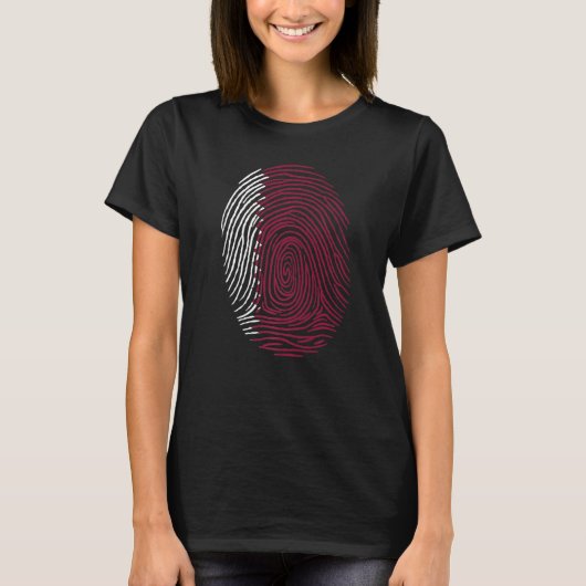 Fingerprint Katar-Flag T-Shirt (Vorderseite)