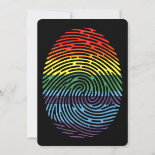 Fingerprint LGBTQ Proud Gay Lesbian Rainbow Pride Einladung