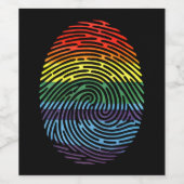 Fingerprint LGBTQ Proud Gay Lesbian Rainbow Pride Weinetikett (Einzelnes Label)