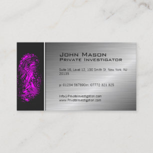Fingerprint Private Investigator Business Card Visitenkarte