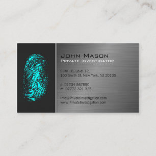 Fingerprint Private Investigator Business Card Visitenkarte