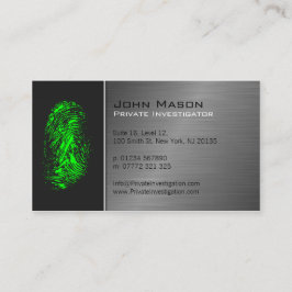 Fingerprint Private Investigator Business Card Visitenkarte