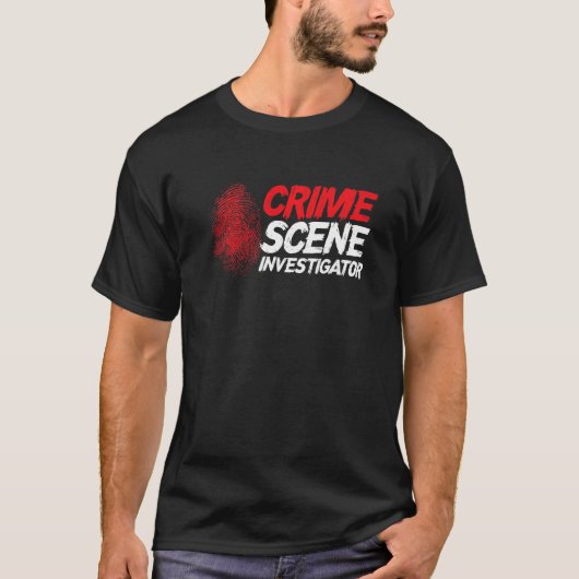 Fingerprint Private Spy Detection Crime Scene Inve T-Shirt (Vorderseite)
