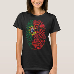 Fingerprint Proud Portuts Roots Portugal Flag T-Shirt