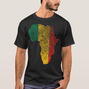 Fingerprint Schwarze Geschichte Monat Afro afrikan T-Shirt