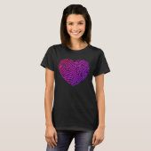 Fingerprint Shape Heart Forensic Science Tshirt Va (Vorne ganz)