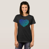 Fingerprint Shape Heart Forensic Science Valentine T-Shirt (Vorne ganz)