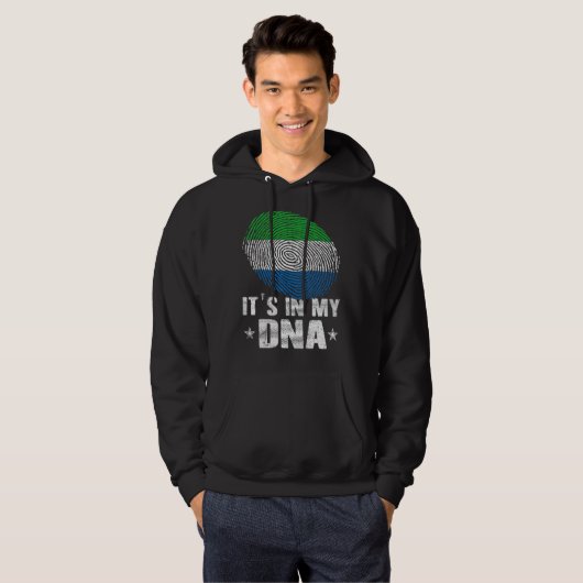 Fingerprint Sierra Leone Flag Es ist in meiner DNA Hoodie (Vorne ganz)