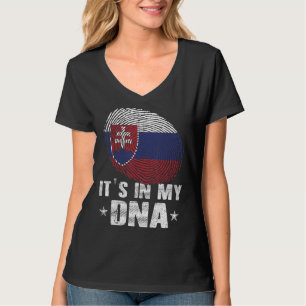 Fingerprint Slowakei-Flagge Es ist in meiner DNA T-Shirt