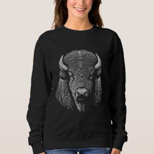 Fingerprint Style - American Bison Vater Mama Sweatshirt