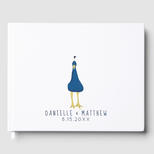 Fingerprint Thumbprint Peacock Schwanz Wedding Gästebuch (Vorderseite)