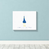 Fingerprint Thumbprint Peacock Schwanz Wedding Leinwanddruck (Insitu (Holzboden))