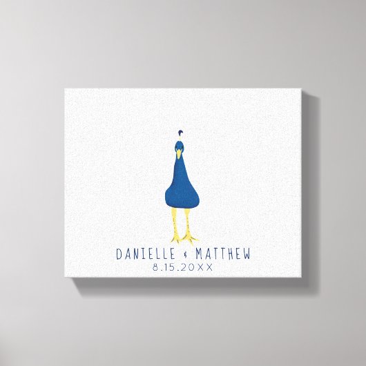 Fingerprint Thumbprint Peacock Schwanz Wedding Leinwanddruck (Vorderseite)