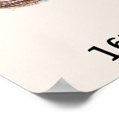 Fingerprint Tree Baby Shower Watercolor Owl Nest Poster (Ecke)