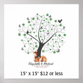 Fingerprint Tree Baby Shower Woodland Hirsch Budge Poster (Vorne)