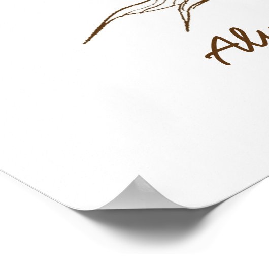 Fingerprint Tree Wedding Green Poster (Ecke)