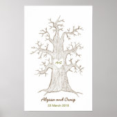 Fingerprint Tree Wedding Green Poster (Vorne)