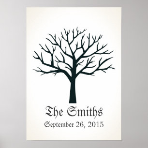 Fingerprint Tree Wedding Guestbook Poster