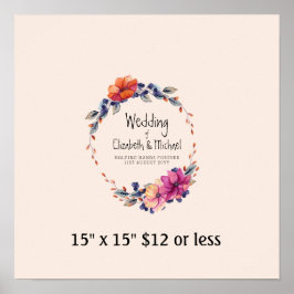 Fingerprint Tree Wreath Lila Orange Guestbook Poster